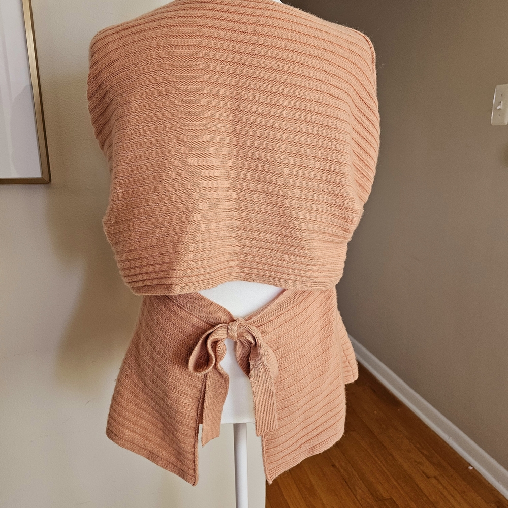Women's Ribbed Cashmere & Wool Knit Sweater - Peach - Medium